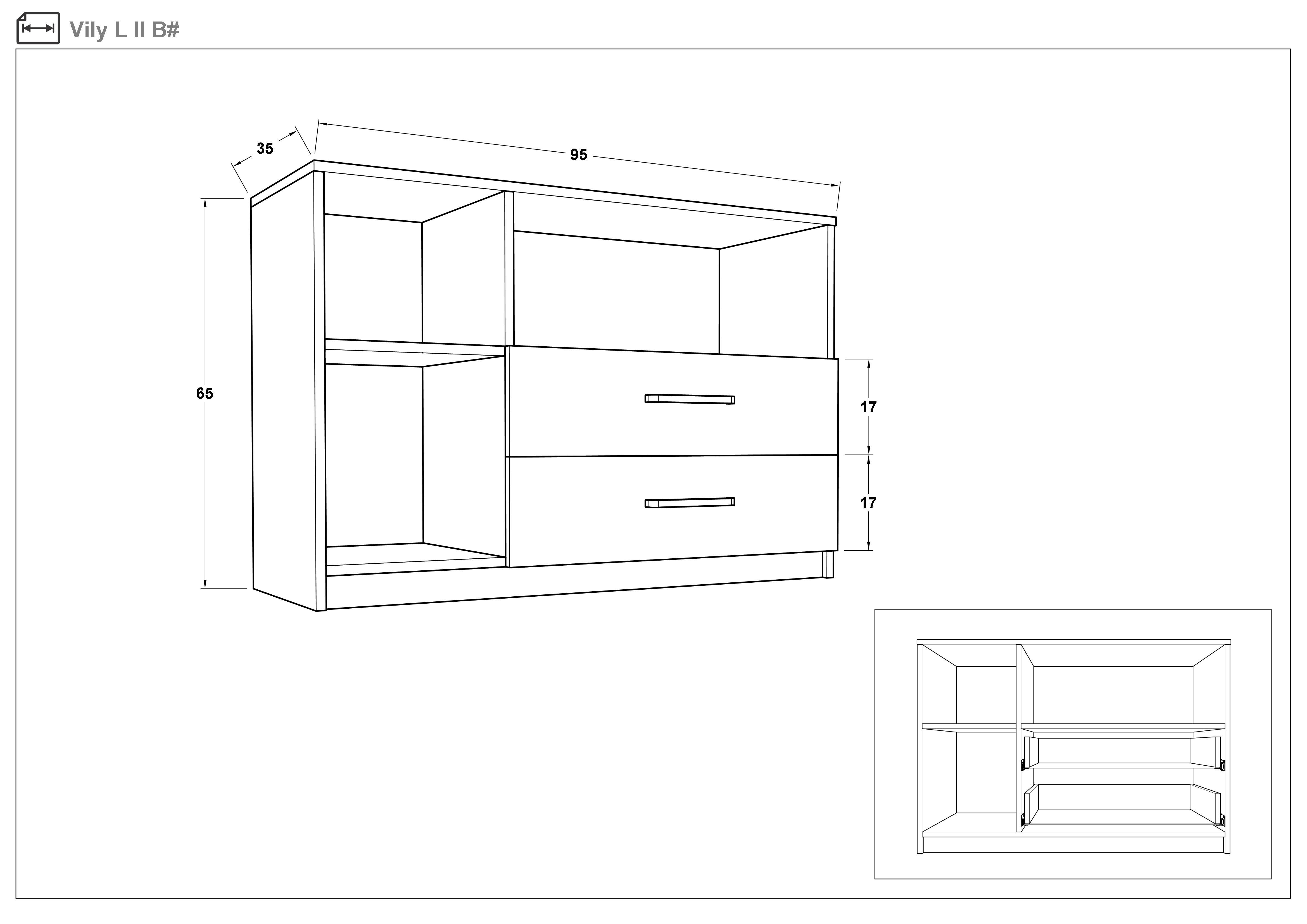 Cabinet Villie L, Wenge + Sonoma oak  2